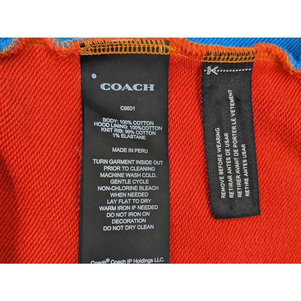 Coach Mens XL Signature Colorblock Hoodie Primary Color Logo - Picture 10 of 10